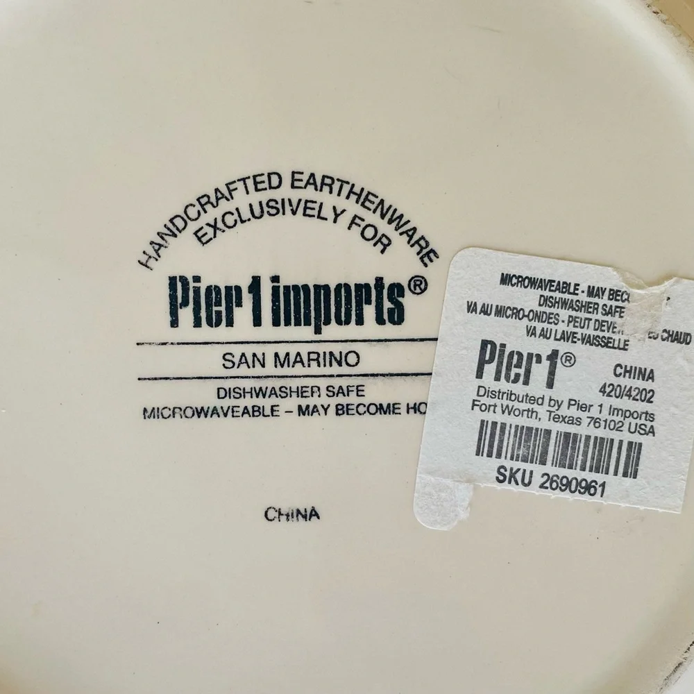 Pier 1 San Marino Italian Style Earthenware Salad Plate 8.5”
